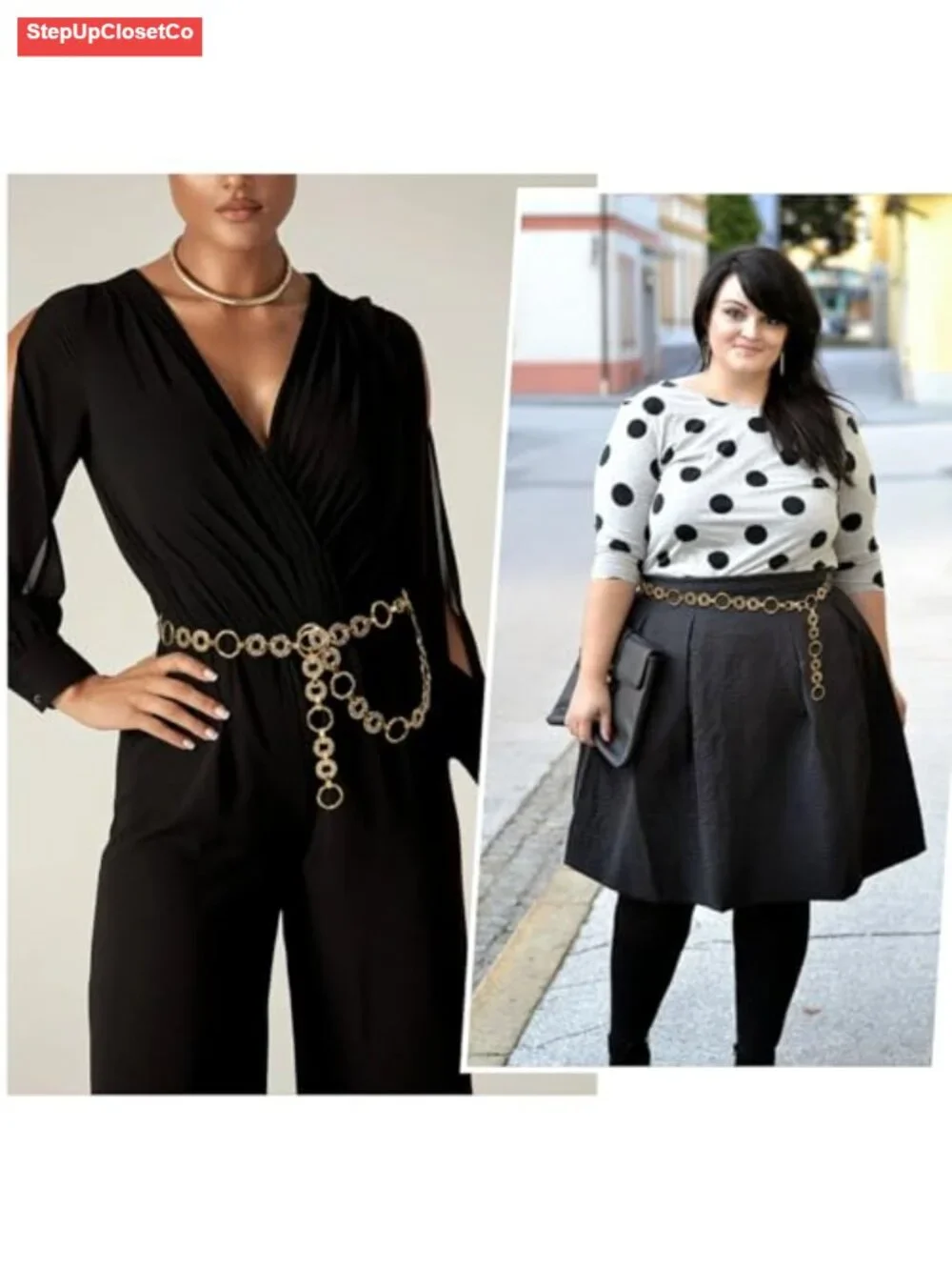 Metal Hollow Circle Chain Belt for Dresses Jeans Adjustable Waist Fashion Body